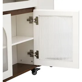 stilvora Esstisch 120 x 76 x 80 cm weiß/Walnuss
