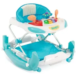 Bertoni Lauflernhilfe und Wippe W1224CE 3 in 1 höhenverstellbar, Musik, Licht blau