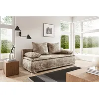werk2 Schlafsofa Biggi komfortabel & elegant, Schlaffunktion, Bettkasten, Breite 206 cm, inkl. losen Kissen, Bouclé APHRODITE, Beige-Braun beige|braun