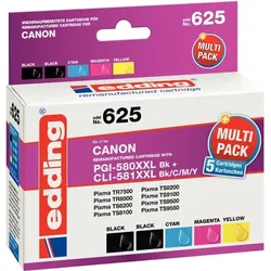 edding Tinte edd-625, Multipack ersetzt Canon PGI-580XXL/CLI-581XXL