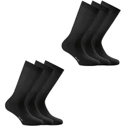 Rohner Basic Unisex Sport Socken, 6er Pack - Basic Sport, einfarbig Schwarz 35-38