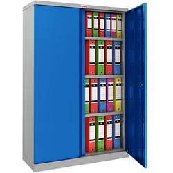 phoenix Stahlschrank SCL1491GBK grau, blau 91,5 x 37,0 x 140,0 cm, zerlegt