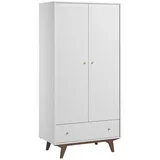 petits-meubles SCHRANK 2 Türen Mid Weiß und Holz