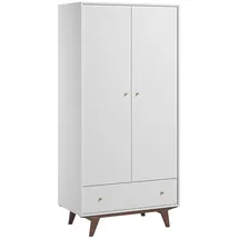 petits-meubles SCHRANK 2 Türen Mid Weiß und Holz