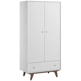 petits-meubles SCHRANK 2 Türen Mid Weiß und Holz