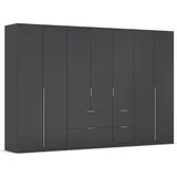 Rauch »Kleiderschrank Schrank Garderobe AGORDO mit Dekor- oder Hochglanzfront« in zwei Griff-Farben, Breiten 91-360 cm, mit Außenschubkästen, in 7 Breiten und 2 Höhen MADE IN GERMANY, grau