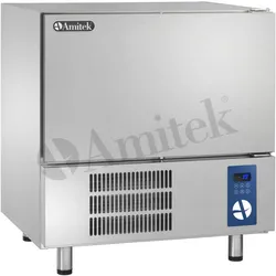 Schockfroster 5 Backformen GN1/1-EN60x40 mit Stiftsonde. Hart-/Weichprogramme und Temperatur- und Zeitzyklen. AMITEK Modell ABT50A