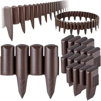Gartenpalisade aus Kunststoff, Palisade für Blumen, Braun - 10m - Kadax