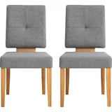 Home Affaire Esszimmerstuhl HOME AFFAIRE "Ponza Polsterstuhl", grau (hellgrau, eiche), B:49cm H:94cm T:61cm, Massivholz, Stühle, Polsterstuhl Esszimmerstuhl 4-Fuß-Stuhl, Gestell Eiche massiv geölt, Esszimmer Bestseller