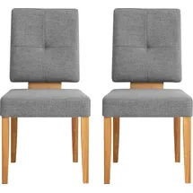 Home Affaire Esszimmerstuhl HOME AFFAIRE "Ponza Polsterstuhl", grau (hellgrau, eiche), B:49cm H:94cm T:61cm, Massivholz, Stühle, Polsterstuhl Esszimmerstuhl 4-Fuß-Stuhl, Gestell Eiche massiv geölt, Esszimmer Bestseller