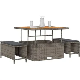 vidaXL Garten Essgruppe Grau Poly Rattan - Grau