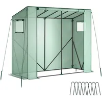 Tectake Foliengewächshaus pulverbeschichtet Grün Folie 0,10 mm 1,54 m2