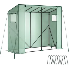 Tectake Foliengewächshaus pulverbeschichtet Grün Folie 0,10 mm 1,54 m2
