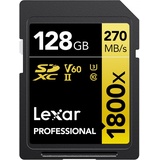 Lexar Professional 1800x Gold Series R270/W180 SDXC 128GB UHS-II U3, Class 10