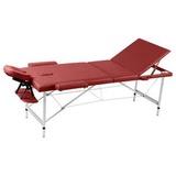 vidaXL Massagetisch, mit Aluminiumrahmen, faltbar 3 Zonen, rot, - Rot