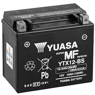 YUASA YTX12-BS(WC) wartungsfreie Batterie, schwarz