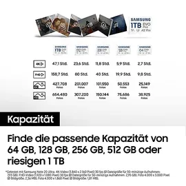 Samsung EVO Plus SDHC inkl. SD-Adapter, Micro-SD Speicherkarte, 1 TB, 160 MB/s