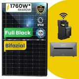 Balkonkraftwerk 1760W Bifazial Komplettset inkl.800W integrietem Wechselrichter mit Anker SOLIX E1600 Pro Solarspeicher und Smart Meter PV Solaranlage