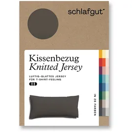schlafgut Kissenbezug Knitted Jersey 40 x 80 cm Beige