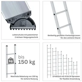 Proregal Sprossen-Anlegeleiter 18 Sprossen