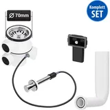 Aquade Siebkorbventil 70 mm Excentergarnitur mit Zugbetätigung und Überlauf