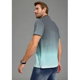 KangaROOS Poloshirt grau/türkis 4XL