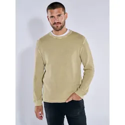emilio adani Herren Sweatshirt strukturiert gelb regular gestreift Rundhals - 3XL