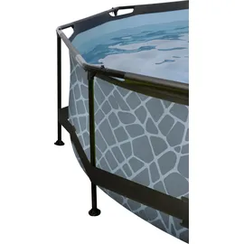 EXIT TOYS Stone Pool 360 x 76 cm inkl. Filterpumpe und Sonnensegel