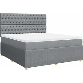 vidaXL Boxspringbett 180 x 200 cm Hellgrau