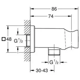 Grohe Rainshower 1/2", m Wandbrauseh., eckiger Ros., ch