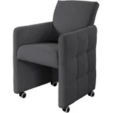 exxpo - sofa fashion Esszimmersessel EXXPO - SOFA FASHION "Barista, Loungesessel auf Rollen mit hoher Bodenfreiheit", blau (antrazith), B:64cm H:90cm T:72cm, Sessel, Esszimmersessel, Barista Clubsessel auf Rollen mit schmalen Armlehnen, modernes Design