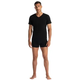 Bruno Banani V-Shirt BRUNO BANANI "FINE RIB", Herren, Gr. XL, schwarz, Feinripp, Obermaterial: 96% Baumwolle, 4% Elasthan, unifarben, Basic hüftbedeckend, V-Ausschnitt, Shirts, Feinripp, Kurzarm, V-Neck, Cotton-Mix