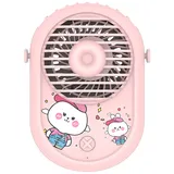 Mini-nackenventilator, Wiederaufladbar, Tragbar, Pink, Ideal Für Reisen Und Camping.