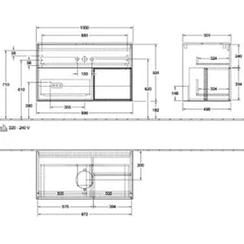 Villeroy & Boch Finion Waschtischunterschrank FA21HBHG Waschbeckenunterschrank FA2,