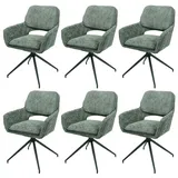 Mendler 6er-Set Esszimmerstuhl HWC-N74, Küchenstuhl, drehbar Auto-Return, Stoff Chenille (490g/m2) Öko-Tex -