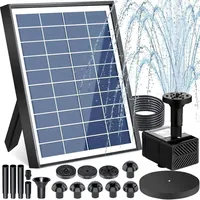 Solar Springbrunnen 6,5W Solarbrunnen Schwimmend mit 9 Fontänen Pumpe für Garten Vogelbad Teich Wasserspiel