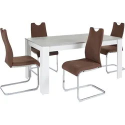 Essgruppe HOME AFFAIRE "Milano", braun, Sitzmöbel-Sets, 4 Stühle und 1 Tisch