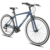 Hiland 28 Zoll 700C Trekking Bike Cityrad Damenrad 7 Gang Tiefem Durchstieg Hybrid Fahrrad Pendlerfahrrad für Frauen blau