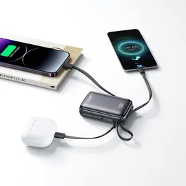 Joyroom JR-PBF29 20000mAh 22,5W Powerbank mit Doppelkabel Schwarz