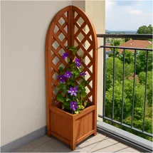 Hti-Living Heidi 1 x Pflanzkübel mit Rankgitter 1 x 1 x 1 cm Braun