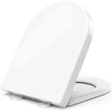 STOREMIC Toilettendeckel, WC Sitz mit Absenkautomatik, Klodeckel D-Form mit Quick Release Funktion für einfache Montage & Reinigung, Antibakteriell Klobrille aus Duroplast, Verstellbaren Scharnieren