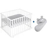 roba Laufgitter, Weiß, Grau, Mehrfarbig, Holzwerkstoff, Rechteckig, 72.5x72x98 cm, Babymöbel, Laufstall Baby