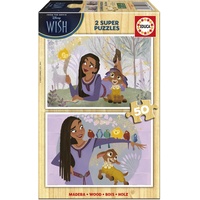 Educa - Disney Wish Puzzle, 2x50 Teile Holzpuzzleset für Kinder ab 4 Jahren, Kinderpuzzle (19739)