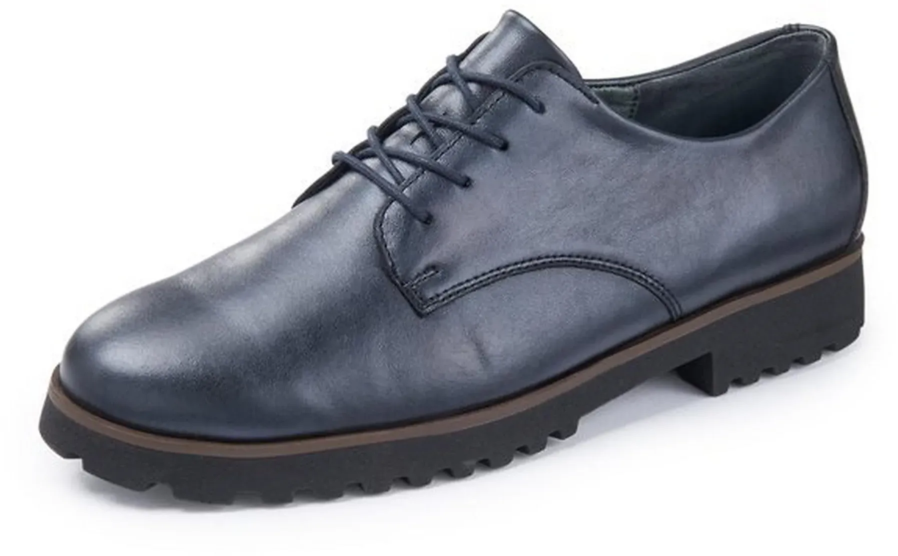 Les derbies en cuir nappa vachette  Waldläufer bleu