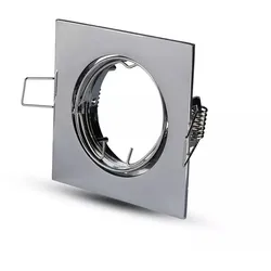 Einbaurahmen Eckig Chrom - Eckig, Flach, Aluminium, Metalclip Befestigung