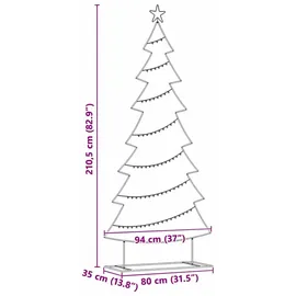 vidaXL Metall Weihnachtsbaum mit Ständer Schwarz 210 cm Stahl