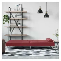 vidaXL Schlafsofa mit Getränkehaltern Rot Kunstleder