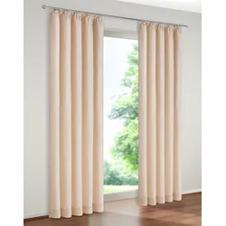Vorhang WIRTH "Trondheim 234 g/m2" Gr. 2, beige (natur), B:132cm H:160cm, Chenille, Polyacryl, Gardinen