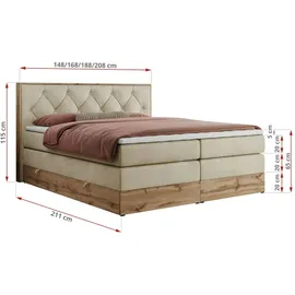 MKS Meble Veneto King 200 x 200 cm H3 Beige