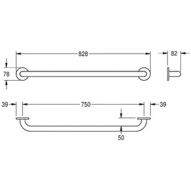 KWC CONTINA Haltegriff Edelstahl 750 mm